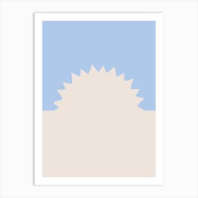 Retro Minimal Sunset Blue Art Print