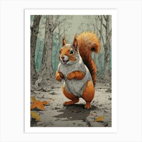 Squirrel In The Woods 3 Art Print