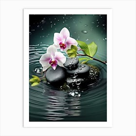 Orchids In Water 2 Art Print