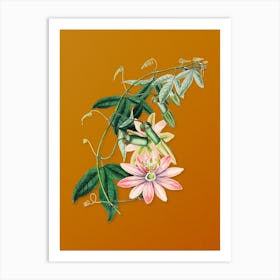 Vintage Mrs. Marryat's Tacsonia Flower Botanical on Sunset Orange n.0430 Art Print