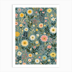 Floral Pastel Garden Art Print