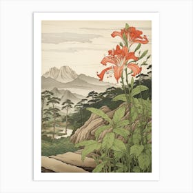 Himeyuri Okinawan Lily Japanese Botanical Illustration Art Print