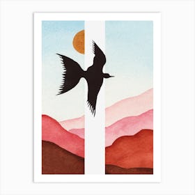 Bird & Mountains Art Print