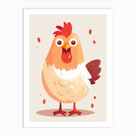 Cartoon Chicken Vector Illustration Art Print