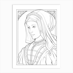 Line Art Inspired By The Arnolfini Portrait 1 Art Print