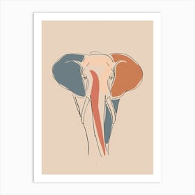 Elephant - Boho, Line Art 22 Art Print