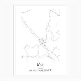 Mor,Hungary Minimalist Map Art Print