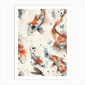 Watercolor Koi 19 Art Print