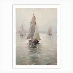 Muted Sailboat Painting Art Print