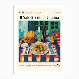 Il Salotto Della Cucina Trattoria Italian Poster Food Kitchen Art Print
