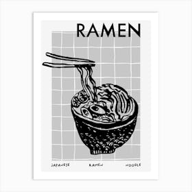 Black & White Ramen Art Print