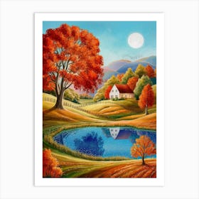 Autumn Landscape Painting Art Print