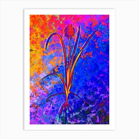 Veltheimia Abyssinica Botanical in Acid Neon Pink Green and Blue n.0114 Art Print