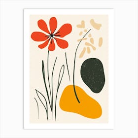 Flowers And Rocks 1 Art Print