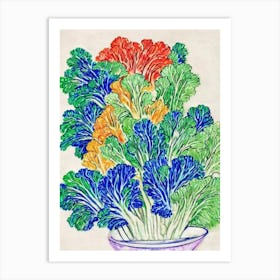 Chinese Broccoli Fauvist vegetable Art Print