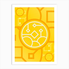 Geometric Abstract Glyph in Happy Yellow and Orange n.0087 Art Print