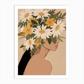 Woman With Flowers 2 Art Print