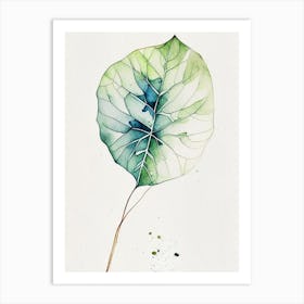 Morning Glory Leaf Minimalist Watercolour Art Print