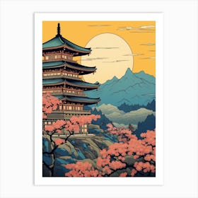 Kiyomizu Dera Temple, Japan Vintage Travel Art 4 Art Print