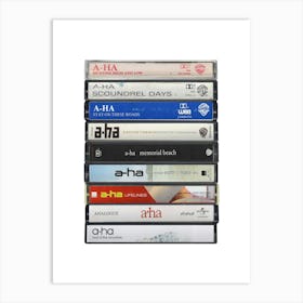 A Ha - Music Poster - Albums on Cassette Print Art Print