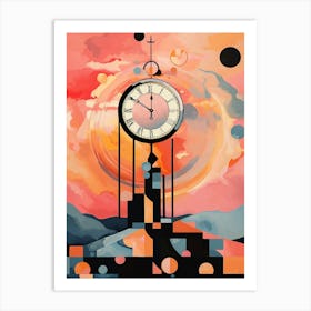 Time Abstract Geometric Illustration 10 Art Print