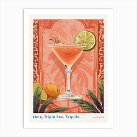 Art Deco Orange Margarita Poster Art Print