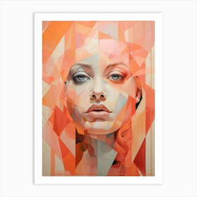 Abstract Geometric Lady Portrait 22 Art Print