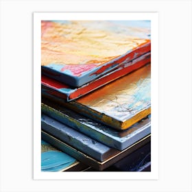 Stack Of Painted Canvases Art Print