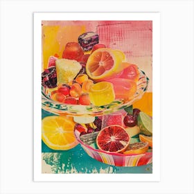 Fruity Jelly Candy Retro Collage 1 Art Print