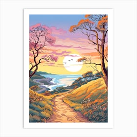 The Norfolk Coast Path England 2 Hike Illustration Art Print