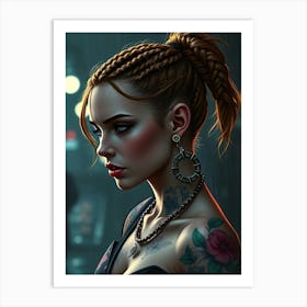 Tattooed Girl 1 Art Print