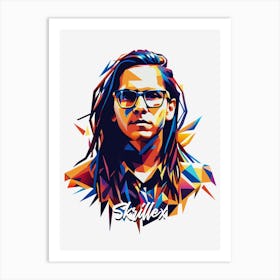 Skrillex 02 Portrait Music Icon WPAP Pop Art Style Art Print