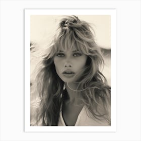 Black And White Photograph Of Brigitte Bardot 2 Art Print