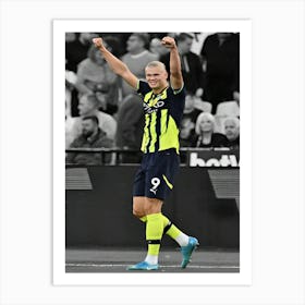 Erling Haaland Of Manchester City Celebrates Art Print