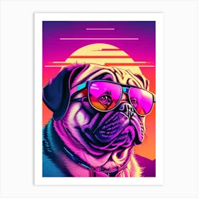 Pug Dog Sunset Art Print