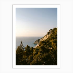 Sunset at the Greek coastline Art Print