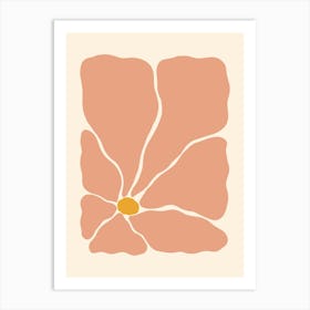 Abstract Flower 03 - Peach Art Print