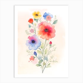 Watercolor Flowers 7 Art Print