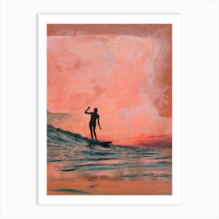 Surfer Girl Art Print by Olivia Bürki Design - Fy