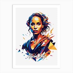 Alicia Keys 03 Portrait Music WPAP Pop Art Art Print