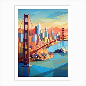 San Francisco, Usa, Geometric Illustration 4 Art Print