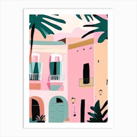Puerto Rico Muted Pastel Tropical Destination Art Print