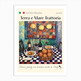 Terra E Mare Trattoria Trattoria Italian Poster Food Kitchen Art Print