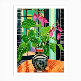 Flowers In A Vase Still Life Painting Fuchsia 2 Art Print