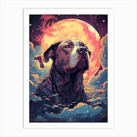 Pit Bull Retro Art Print