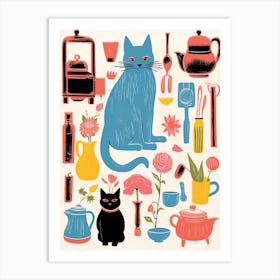 Cats And Kitchen Lovers 2 Art Print