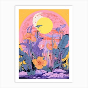 Colourful Botanical Risograph Style 7 Art Print