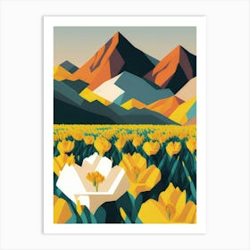 Tulips In The Mountains Art Print