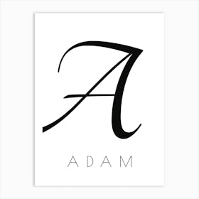 Adam Typography Name Initial Word Art Print