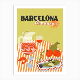 Barcelona Travel Food Art Print